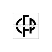 Elegant modern Chic Geometric Monogram Initialen Rubberstempel (Afrduk)