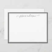 Elegant modern Chic Girly Classic Dark Grey Script Notitiekaartje (Voorkant / Achterkant)