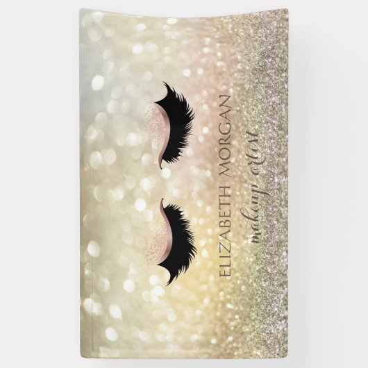 Elegant Modern Chic Glamoureuze Bokeh Faux Lashes Spandoek (Verticaal)