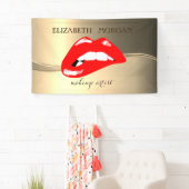 Elegant modern Chic Glamoureuze, luchtig, rood Lip Spandoek (Insitu)