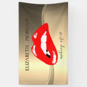 Elegant modern Chic Glamoureuze, luchtig, rood Lip Spandoek (Verticaal)