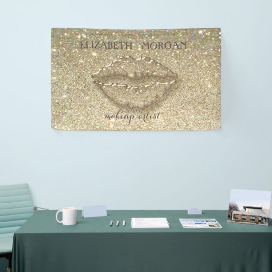 Elegant modern Chic Glittery Bokeh, Lips Spandoek (Beurs)