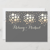 Elegant modern chic gold/bronze confetti bruiloft kaart (Achterkant)