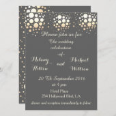 Elegant modern chic gold/bronze confetti bruiloft kaart (Voorkant / Achterkant)