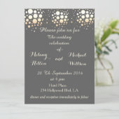 Elegant modern chic gold/bronze confetti bruiloft kaart (Staand voorkant)