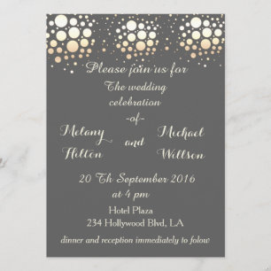 Elegant modern chic gold/bronze confetti bruiloft kaart