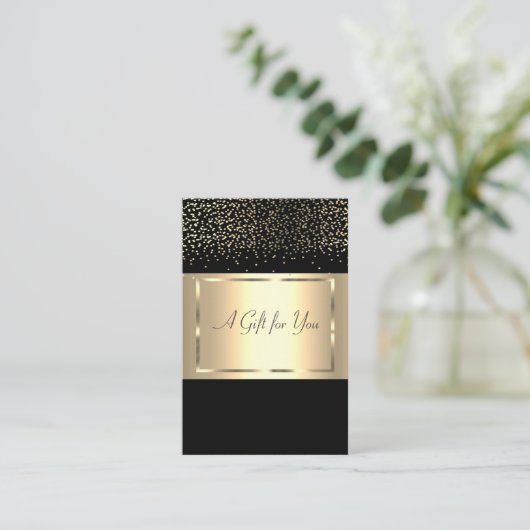 Elegant modern Chic Gold Lijst, Confetti Kortingskaartje (Staand voorkant)