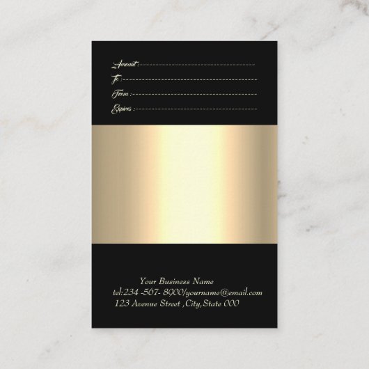 Elegant modern Chic Gold Lijst, Confetti Kortingskaartje (Achterkant)