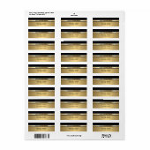 Elegant modern chic gold/zwarte bruiloft etiket (Full Sheet)