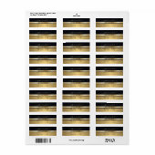 Elegant modern chic gold/zwarte bruiloft etiket (Full Sheet)