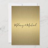 Elegant modern chic gold/zwarte bruiloft kaart (Achterkant)