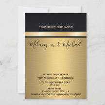 Elegant modern chic gold/zwarte bruiloft