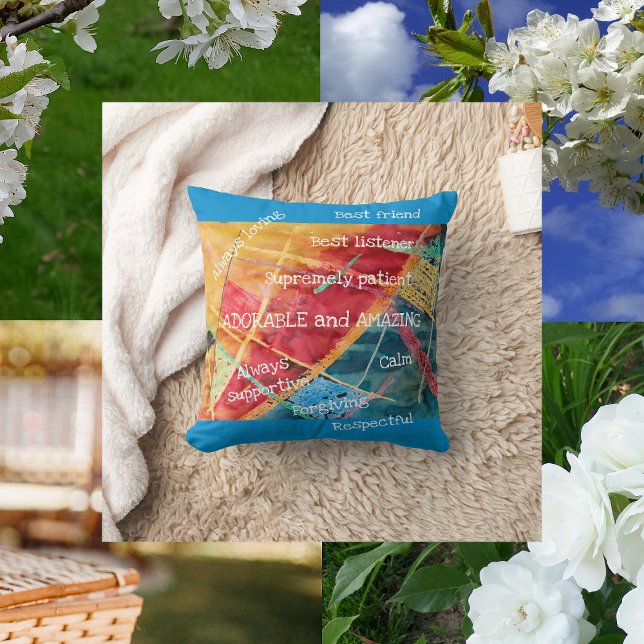 Elegant Modern Chic Great Moeder Schattig verbluff Kussen (To an Adorable and Amazing Mother on Mother's Day! Elegant pillow with an amazing mother's qualities)