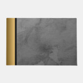 Elegant Modern Chic Grijs en Goud Marmeren Patroon Deurmat (Voorkant)