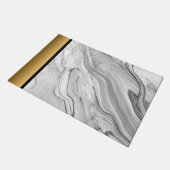 Elegant Modern Chic Grijs Wit Goud Marmeren Patroo Deurmat (Schuin)
