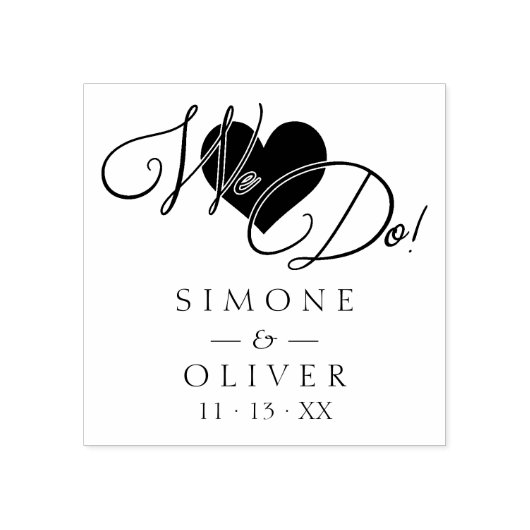 Elegant modern Chic Heart we citeren bruiloft Rubberstempel (Afrduk)