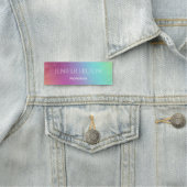 Elegant modern chic holographic regenboog naamplaatje (In situ)