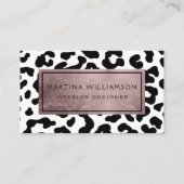 Elegant modern Chic Leopard Print Roos Gold Visitekaartje (Voorkant)