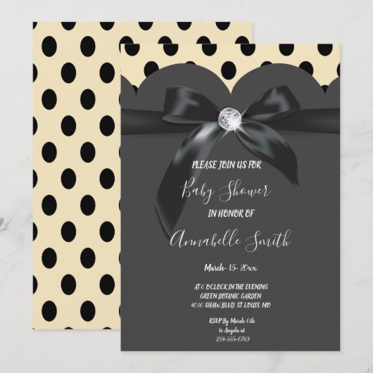 Elegant modern chic lint Baby shower Kaart (Voorkant / Achterkant)
