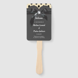 Elegant modern chic lint bruiloft programma handwaaier