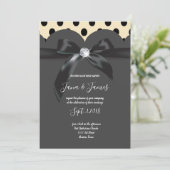 Elegant modern chic lint trouwkaart kaart (Staand voorkant)