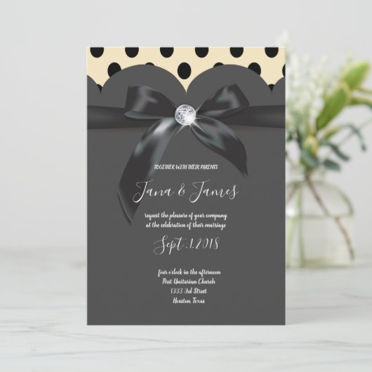 Elegant modern chic lint trouwkaart kaart (Staand voorkant)