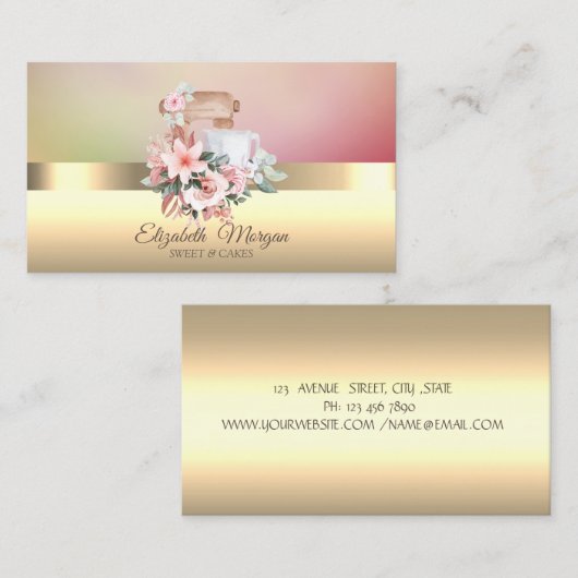 Elegant modern Chic Mixer Flowers Rozen Visitekaartje (Voorkant / Achterkant)