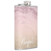 Elegant modern chic ombre roos gold glitter marmer heupfles (Rechts)