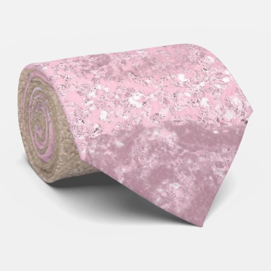 Elegant modern chic ombre roos gold glitter marmer stropdas (Opgerold)