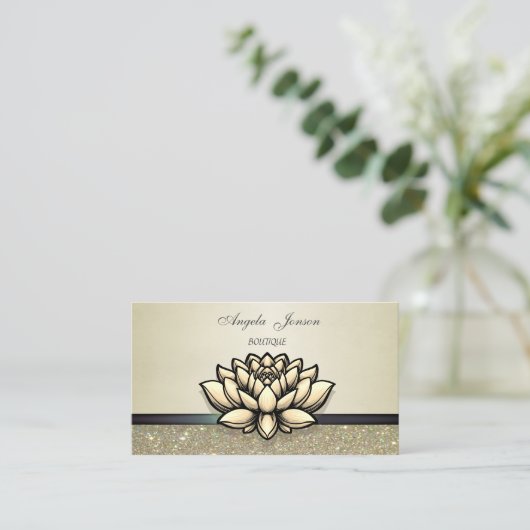 Elegant modern Chic Profional Glittery Visitekaartje (Staand voorkant)