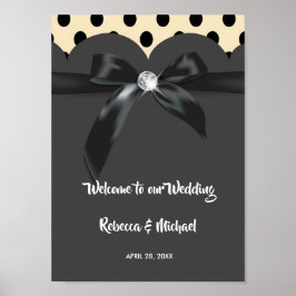 Elegant modern chic ribbon Welkom Poster
