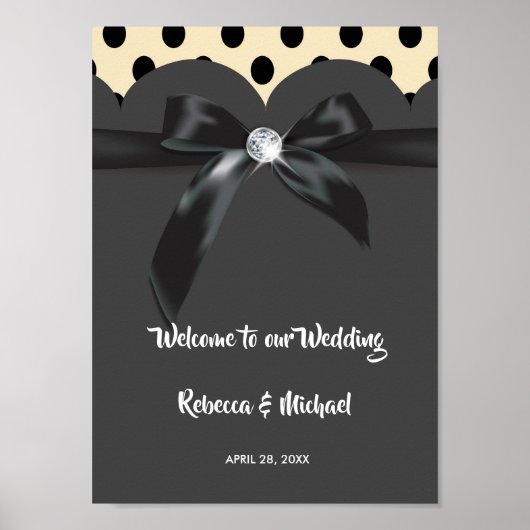 Elegant modern chic ribbon Welkom Poster (Voorkant)