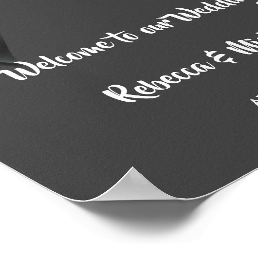 Elegant modern chic ribbon Welkom Poster (Hoek)