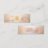 Elegant Modern, Chic Roos Gold Bruske Lotus Mini Visitekaartje (Voorkant / Achterkant)