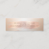 Elegant Modern, Chic Roos Gold Bruske Stroke Mini Visitekaartje (Achterkant)