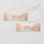 Elegant Modern, Chic Roos Gold Bruske Stroke Mini Visitekaartje (Voorkant / Achterkant)