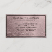 Elegant modern Chic Roos Gold en zwart Visitekaartje (Achterkant)