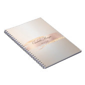Elegant Modern,Chic Rose Gold Brush Stroke Notitieboek (Rechterzijde)