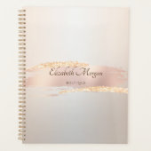Elegant Modern,Chic Rose Gold Brush Stroke Planner (Voorkant)
