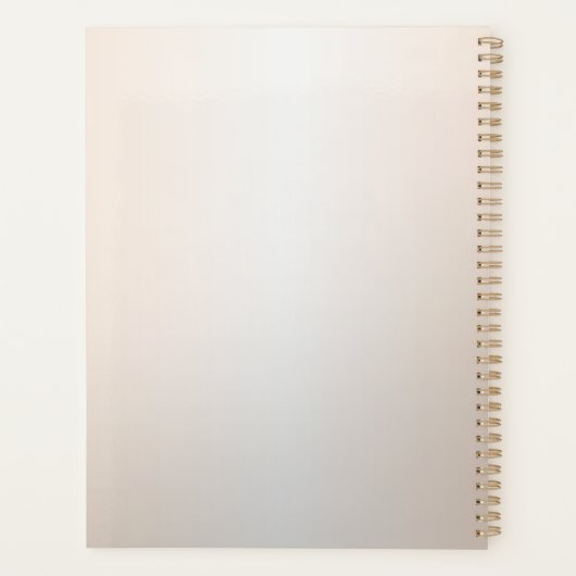 Elegant Modern,Chic Rose Gold Brush Stroke Planner (Achterkant)