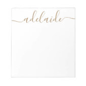 Elegant modern Chic Script Gold White Monogram Notitieblok (Voorkant)