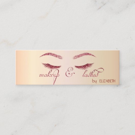 Elegant Modern Chic Shiny, Glitter Lashes, Makeup Mini Visitekaartje (Voorkant)