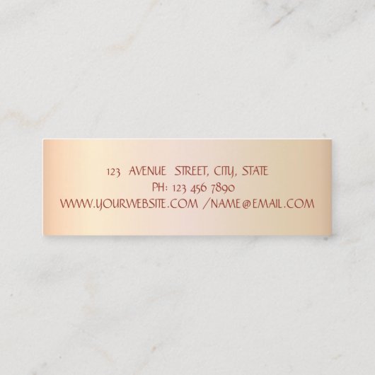 Elegant Modern Chic Shiny, Glitter Lashes, Makeup Mini Visitekaartje (Achterkant)