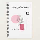 Elegant modern Chic Simple Abstract Roze Planner (Voorkant)