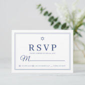 Elegant modern Chic Simple Classic Bar Mitzvah RSVP Kaartje (Staand voorkant)
