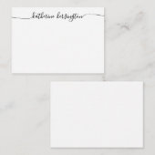 Elegant modern Chic Swash Script Name Calligraphy Notitiekaartje (Voorkant / Achterkant)