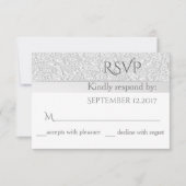 Elegant modern chic white floral bruiloft RSPV RSVP Kaartje (Voorkant)