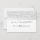 Elegant modern chic white floral bruiloft RSPV RSVP Kaartje (Achterkant)