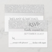 Elegant modern chic white floral bruiloft RSPV RSVP Kaartje (Voorkant / Achterkant)