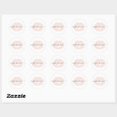 Elegant modern chick blush roze lippen wit ronde sticker (Vel)